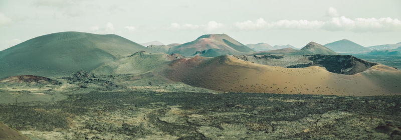 Panoramic view of mountains against sky