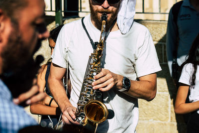 Group of people playing outdoors