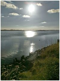 Scenic view of sunset over river