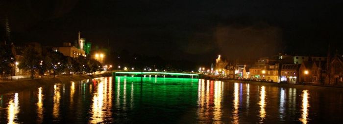 Illuminated city at night