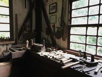 Chairs and table in old building