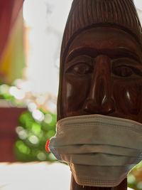 Close-up portrait of statue