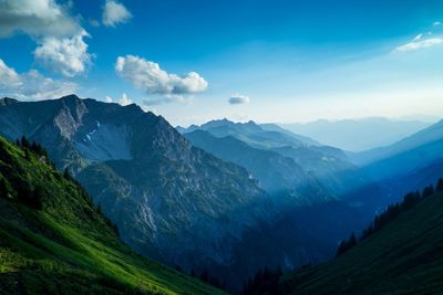 Scenic view of mountains against sky