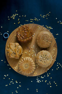 Moon cake for mid autumn festival on the table