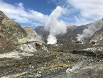 Scenic view of mountain against sky