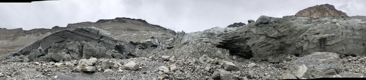 Panoramic view of rocky mountains against sky