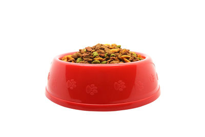 Close-up of red bell pepper against white background