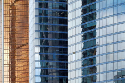 Low angle view of modern glass building in city