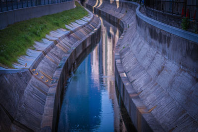 High angle view of bridge over river