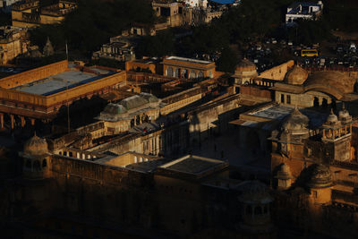 High angle view of buildings in city