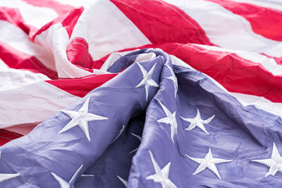 High angle view of flag on paper