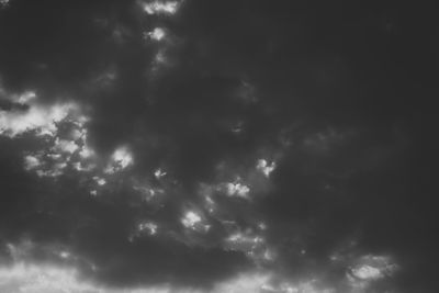 Low angle view of storm clouds in sky