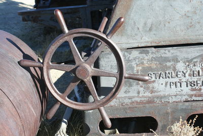 Close-up of bicycle wheel