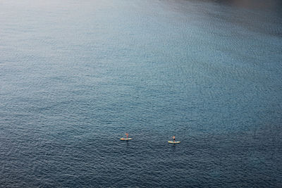 High angle view of boat in sea