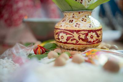 Close-up of cake on table