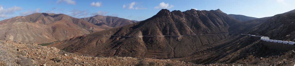 Panoramic view of mountains against sky