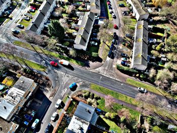 High angle view of traffic on road