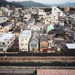 High angle shot of townscape