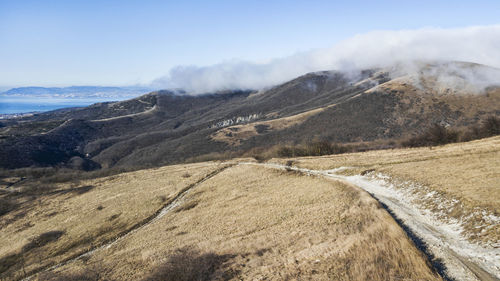 Scenic view of mountains against sky