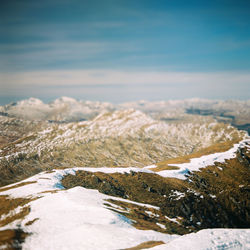 Scenic view of snow field against sky