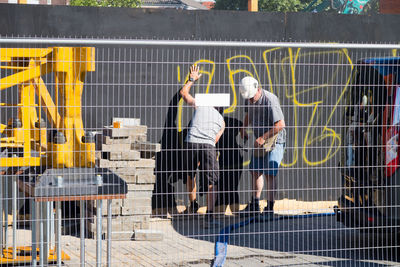 Men working at construction site