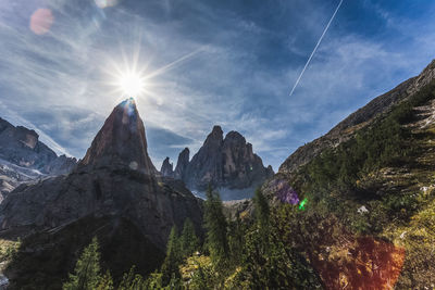 Panoramic view of mountains against sky