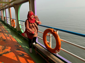Close-up of boat in sea