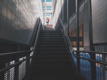 Low angle view of escalator