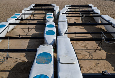 Group of colorful boats on the beach