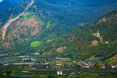 Scenic view of village in city