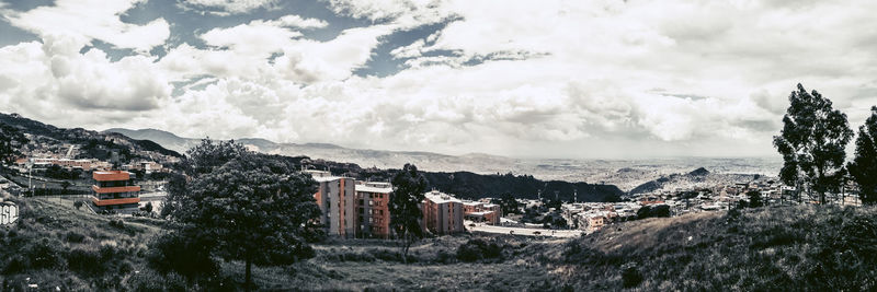 Panoramic shot of townscape against sky