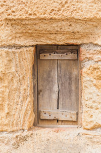 Closed door of old house