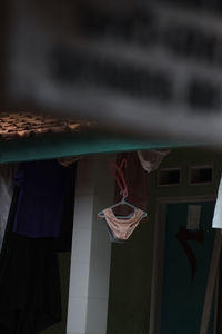 Close-up of clothes drying