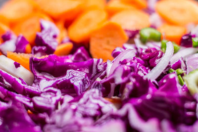 Full frame shot of chopped vegetables