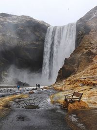 Scenic view of waterfall