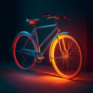 Bicycle on street at night