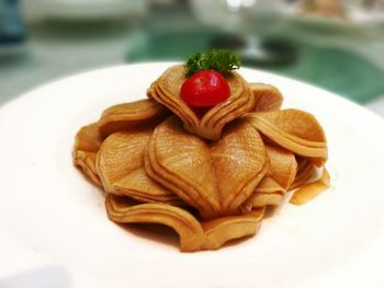 Close-up of sweet food in plate