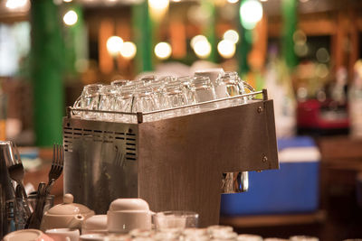 Close-up of coffee served on table at restaurant