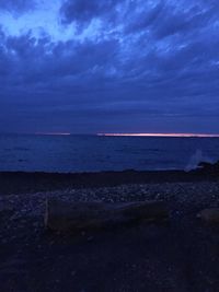 Scenic view of sea against sky at sunset