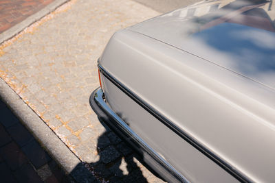 Close-up of car on street