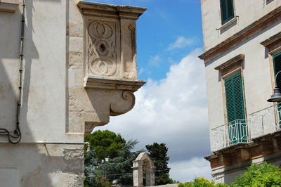 Low angle view of old building against sky