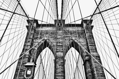 Low angle view of suspension bridge