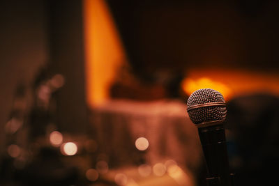 Close-up of microphone