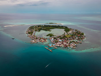 High angle view of sea against sky