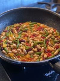 Close-up of chopped vegetables in kitchen