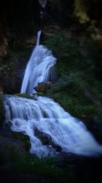 View of waterfall in forest