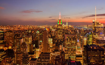 City skyline at night