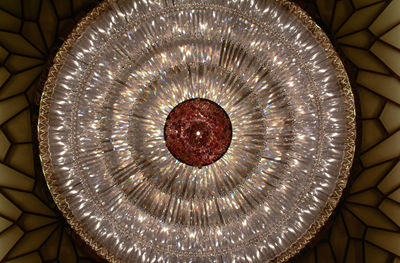 Low angle view of illuminated ceiling