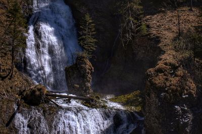 Scenic view of waterfall