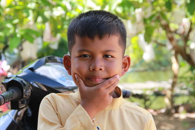 Close-up portrait of boy